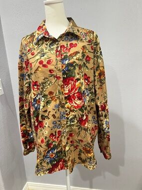 Women’s Cotton VTG Bushwacker Brand Multicolor Button-Up Blouse Size L